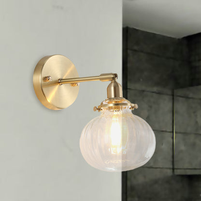 Marceline Wandleuchte Kugel Glas Kolonial Gold Finish
