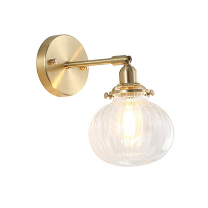 Marceline Wandleuchte Kugel Glas Kolonial Gold Finish