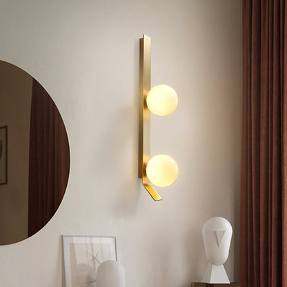 Clémence Brass Linear Double Globe Wall Light