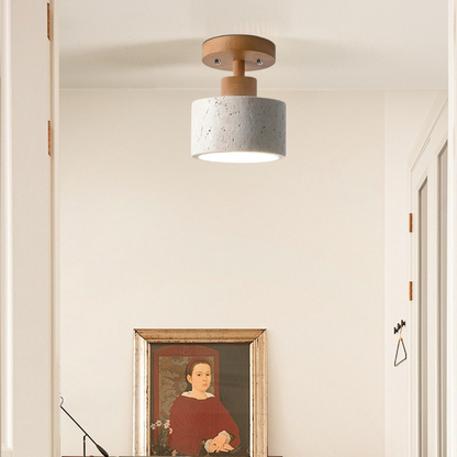 Juliette Ellipse Travertine Stone Ceiling Light