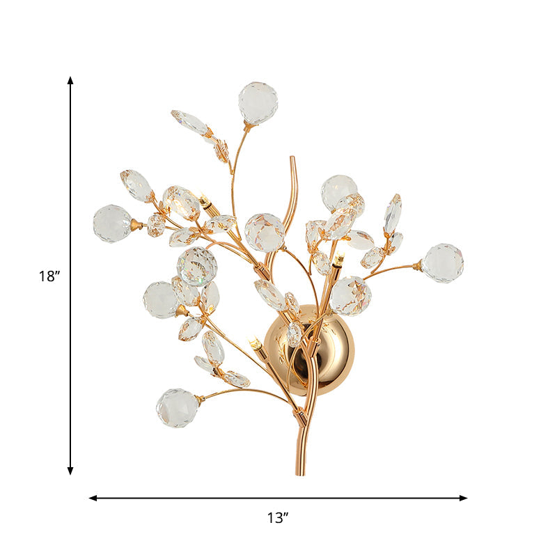 Victoire Gold Kristall-Wandleuchte mit Ästen