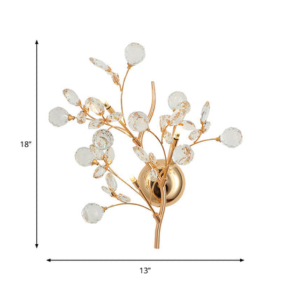 Victoire Gold Kristall-Wandleuchte mit Ästen