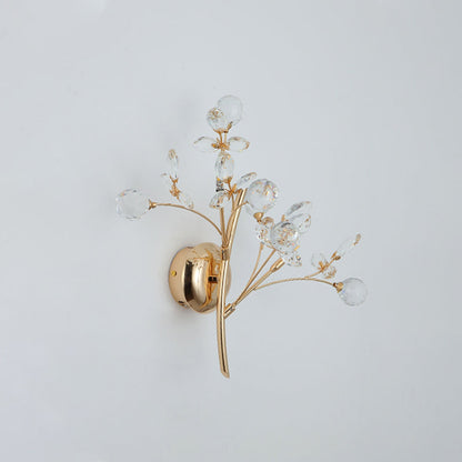 Victoire Gold Kristall-Wandleuchte mit Ästen