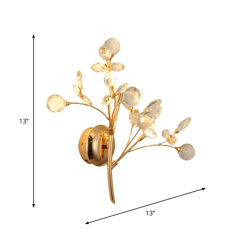 Victoire Gold Kristall-Wandleuchte mit Ästen