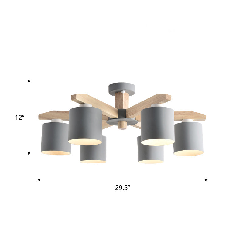 Soren nordischer Holz-Arm-Zylinder-Kronleuchter