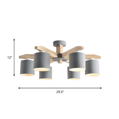 Soren nordischer Holz-Arm-Zylinder-Kronleuchter