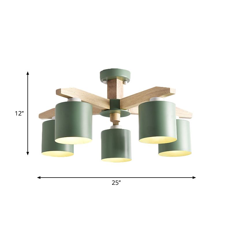 Soren nordischer Holz-Arm-Zylinder-Kronleuchter