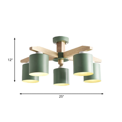 Soren nordischer Holz-Arm-Zylinder-Kronleuchter