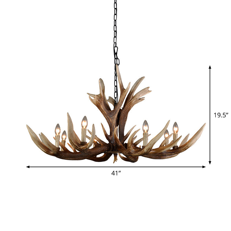 Lucien Rustic Antler Resin Chandelier 6/8-Light