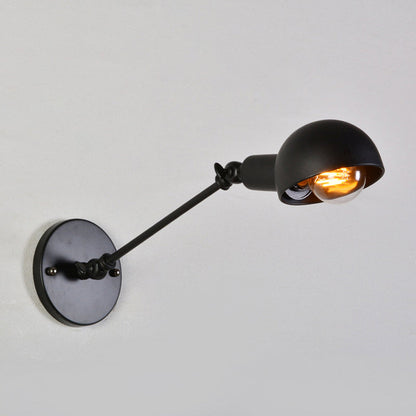 Juliette Retro Wandleuchte mit Schwenkarm und schwarzem Metallschirm