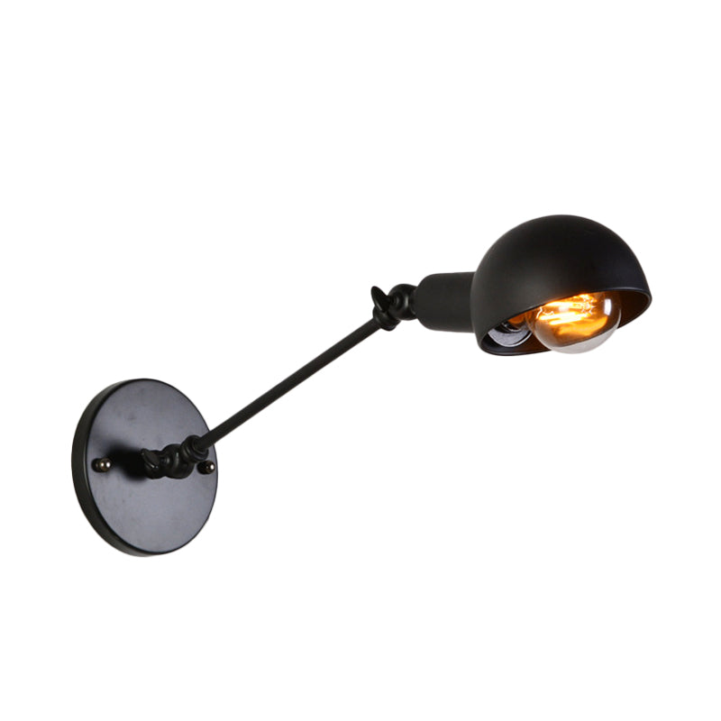 Juliette Retro Wandleuchte mit Schwenkarm und schwarzem Metallschirm