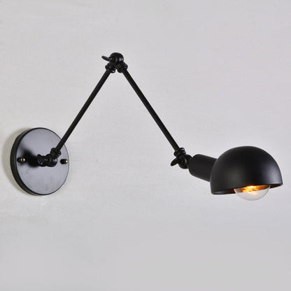 Juliette Retro Wandleuchte mit Schwenkarm und schwarzem Metallschirm