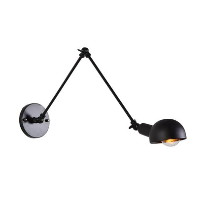 Juliette Retro Wandleuchte mit Schwenkarm und schwarzem Metallschirm