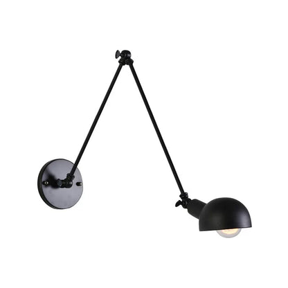 Juliette Retro Wandleuchte mit Schwenkarm und schwarzem Metallschirm