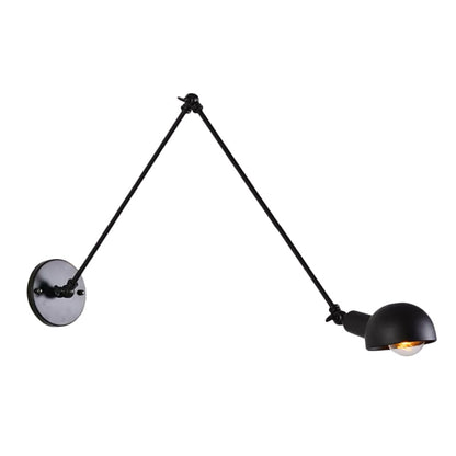 Colette Swing Arm Bowl Wall Lamp Black Industrial