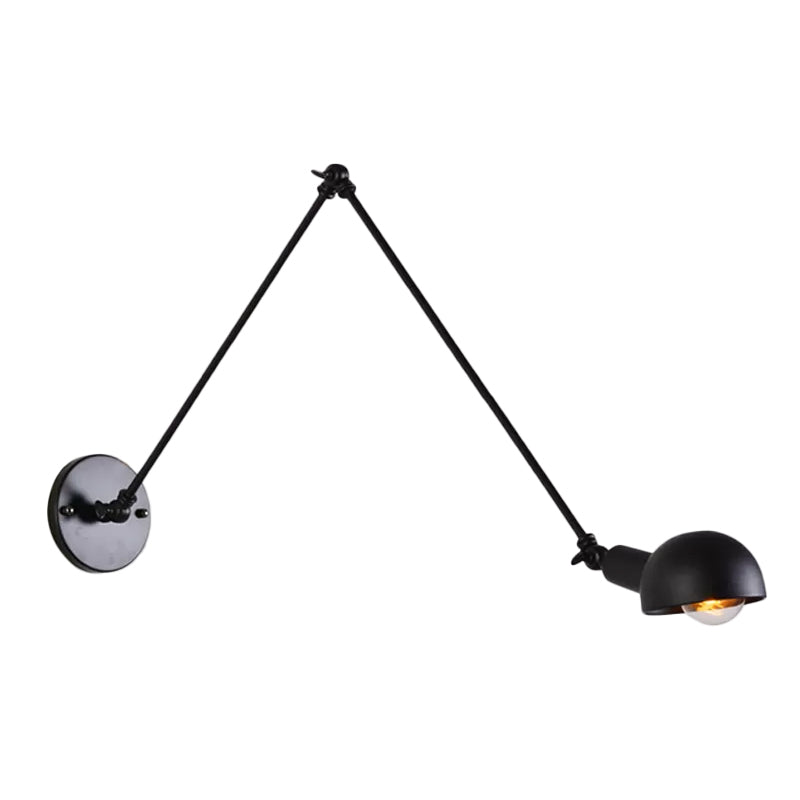 Juliette Retro Wandleuchte mit Schwenkarm und schwarzem Metallschirm