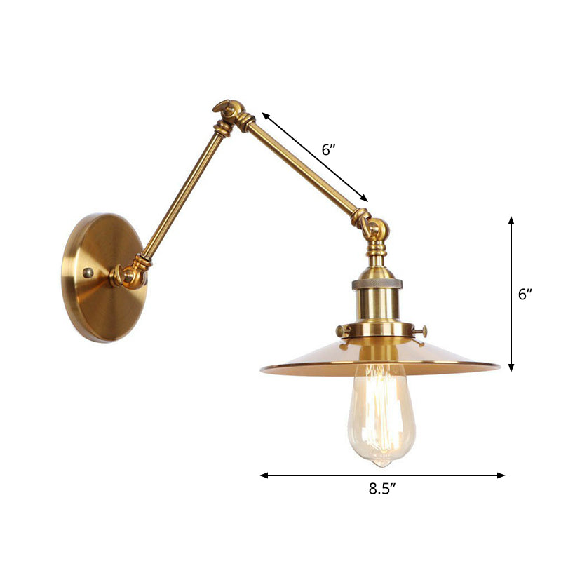 Madeleine Wandleuchte mit schwenkbarem Arm – Messingmetall, 15–20 cm