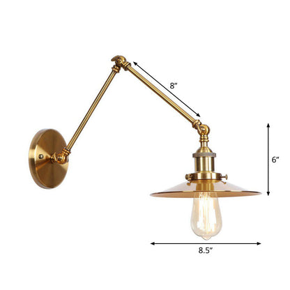 Madeleine Wandleuchte mit schwenkbarem Arm – Messingmetall, 15–20 cm