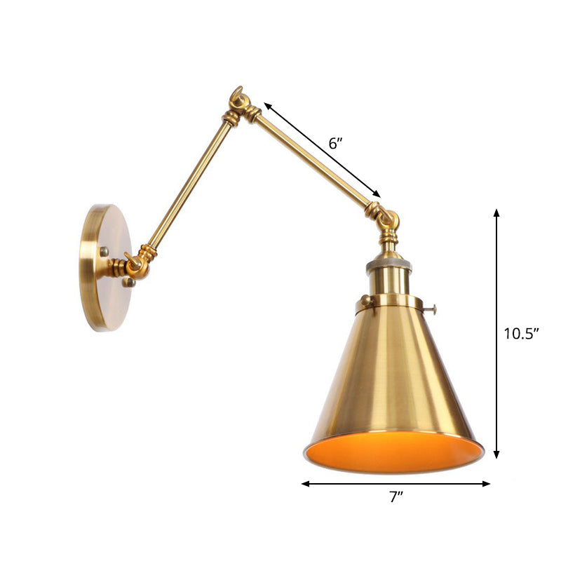 Madeleine Wandleuchte mit schwenkbarem Arm – Messingmetall, 15–20 cm