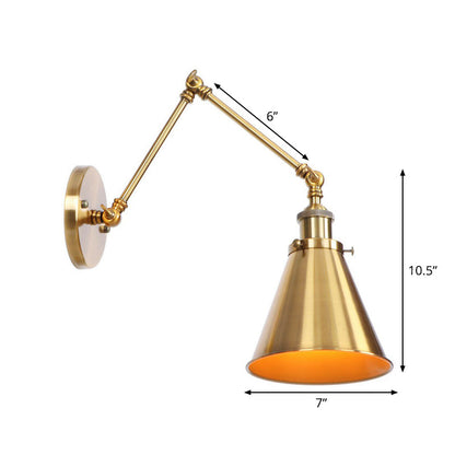 Madeleine Wandleuchte mit schwenkbarem Arm – Messingmetall, 15–20 cm