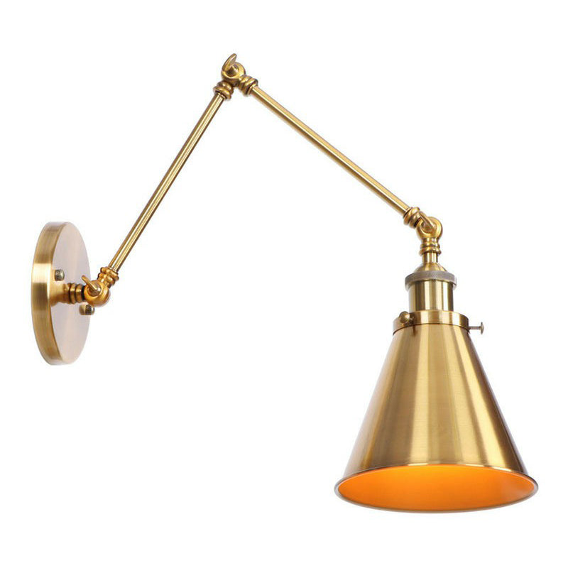 Madeleine Wandleuchte mit schwenkbarem Arm – Messingmetall, 15–20 cm