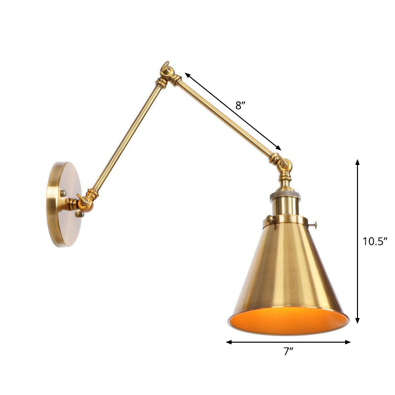 Madeleine Wandleuchte mit schwenkbarem Arm – Messingmetall, 15–20 cm