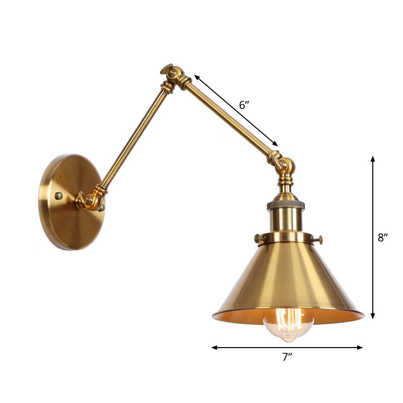 Madeleine Wandleuchte mit schwenkbarem Arm – Messingmetall, 15–20 cm