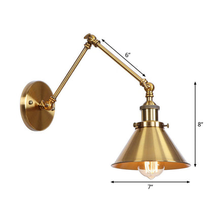 Madeleine Wandleuchte mit schwenkbarem Arm – Messingmetall, 15–20 cm