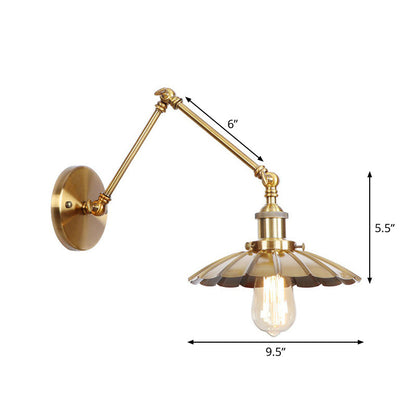 Madeleine Wandleuchte mit schwenkbarem Arm – Messingmetall, 15–20 cm