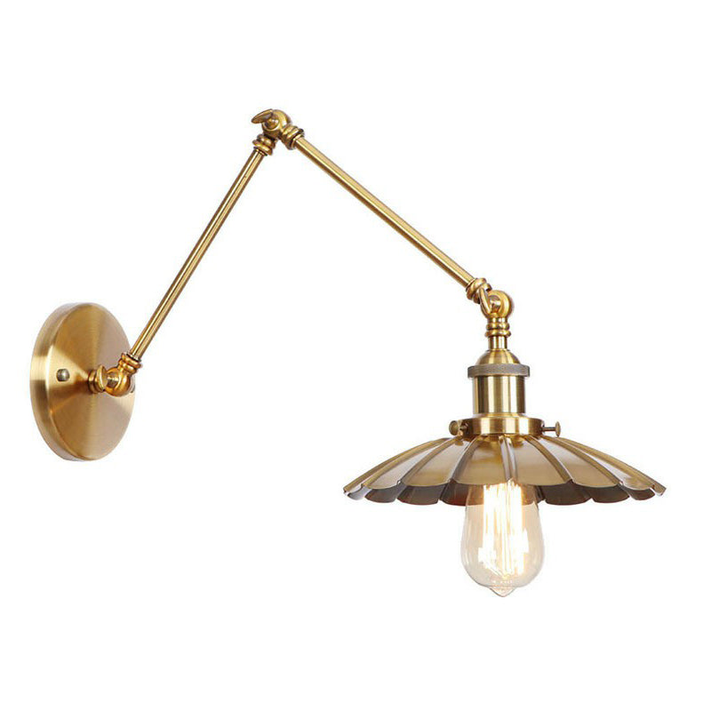 Madeleine Wandleuchte mit schwenkbarem Arm – Messingmetall, 15–20 cm