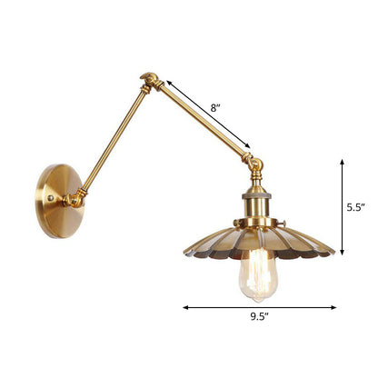 Madeleine Wandleuchte mit schwenkbarem Arm – Messingmetall, 15–20 cm