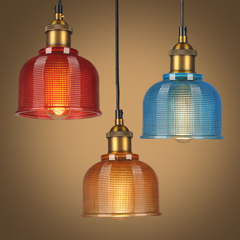 Éliane Retro-Gitter-Glas-Pendelleuchte Carillon