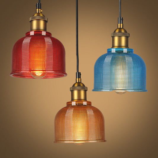 Éliane Retro-Gitter-Glas-Pendelleuchte Carillon