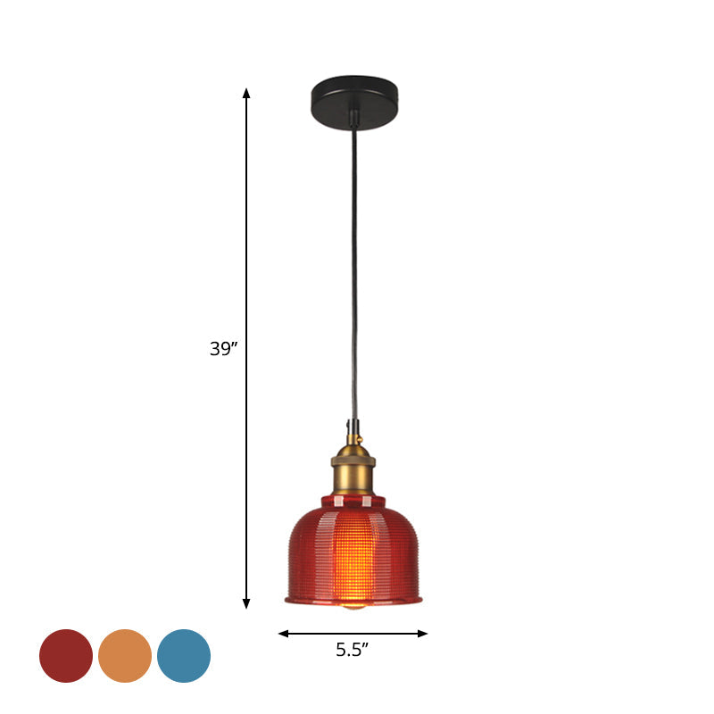 Éliane Retro-Gitter-Glas-Pendelleuchte Carillon