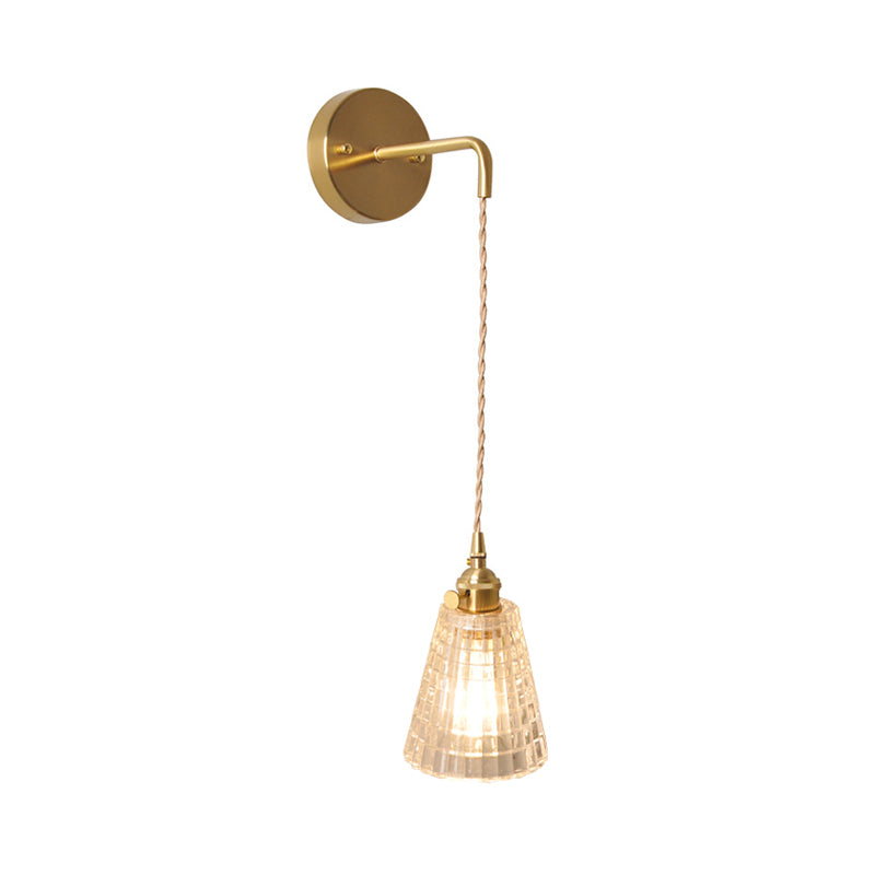 Lucienne Prismatic Glass Brass Bedside Wall Lamp