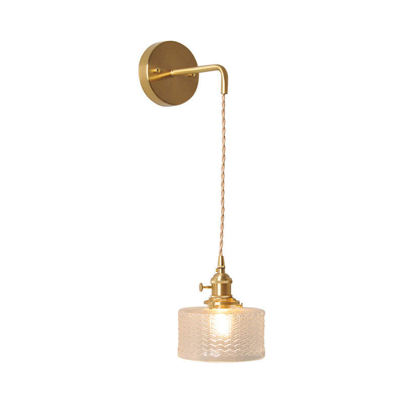 Lucienne Prismatic Glass Brass Bedside Wall Lamp