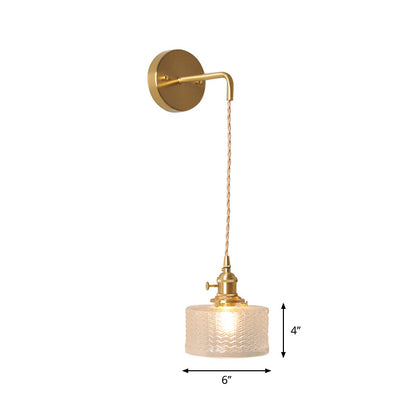 Lucienne Prismatic Glass Brass Bedside Wall Lamp