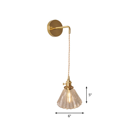 Lucienne Prismatic Glass Brass Bedside Wall Lamp