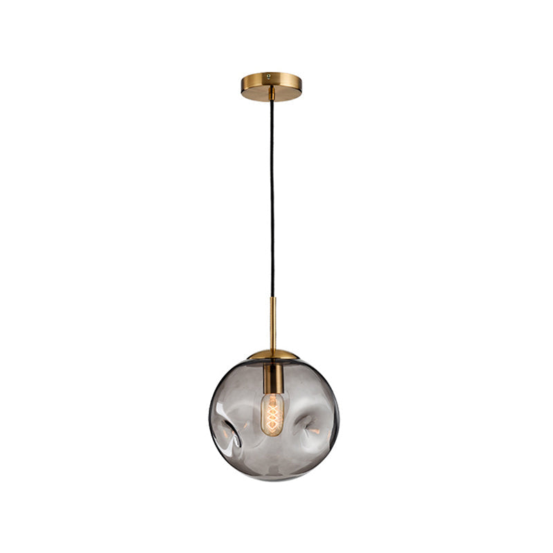 Thérèse Modern Dimpled Sphere Glass Pendant Light