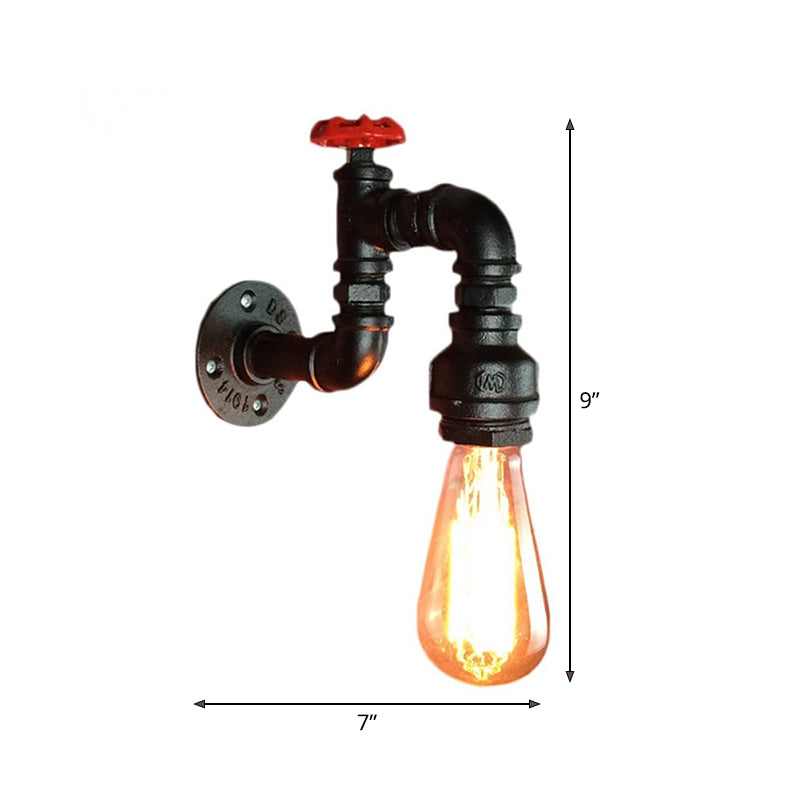 Éloïse Schwarze Wasserhahn Steampunk Wandleuchte