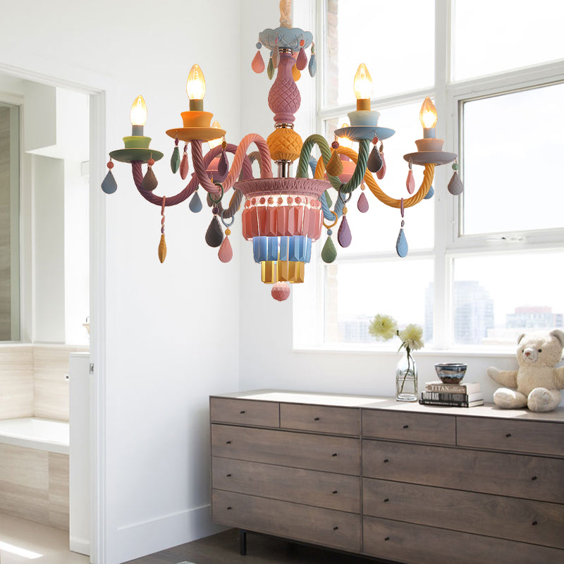 Camille Multi-Color Teardrop Chandelier for Kids’ Room