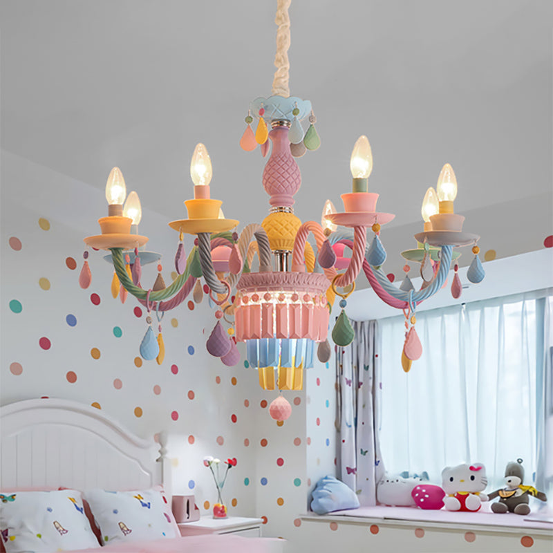 Camille Multi-Color Teardrop Chandelier for Kids’ Room