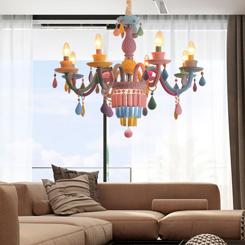Camille Multi-Color Teardrop Chandelier for Kids’ Room