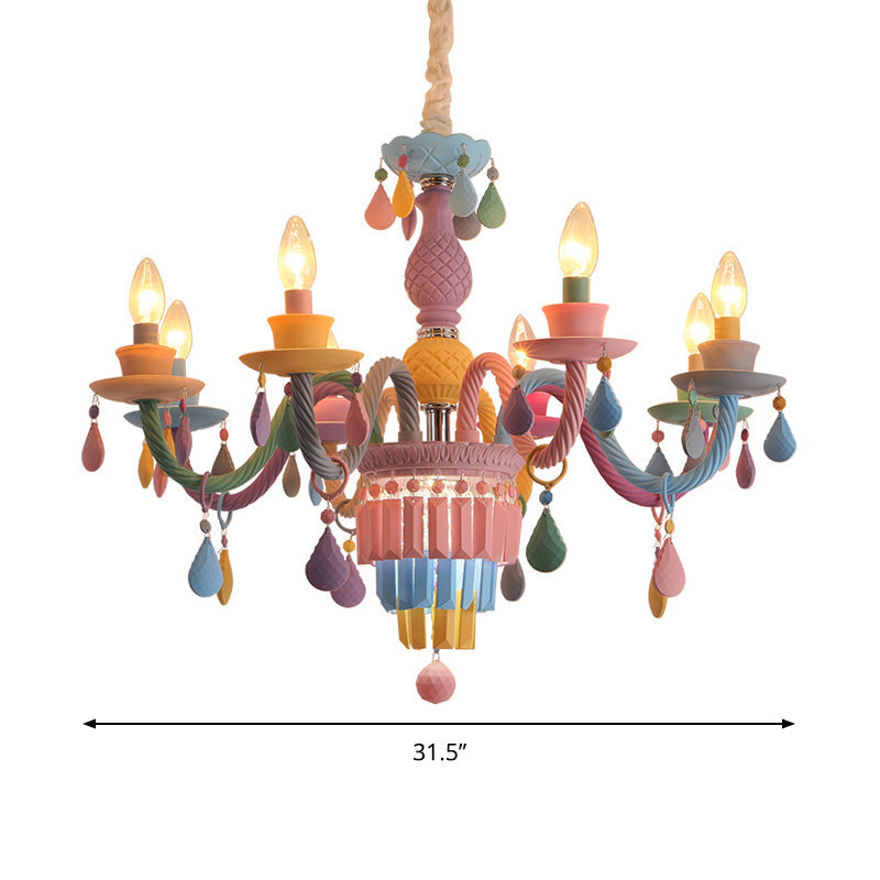Camille Multi-Color Teardrop Chandelier for Kids’ Room