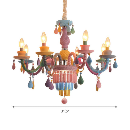 Camille Multi-Color Teardrop Chandelier for Kids’ Room