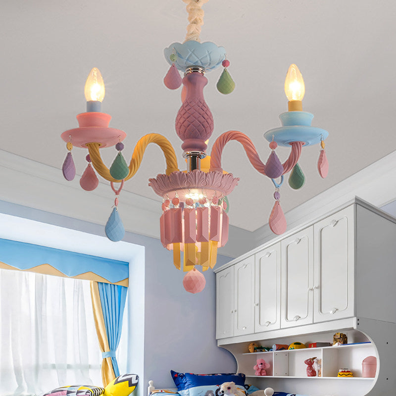 Camille Multi-Color Teardrop Chandelier for Kids’ Room
