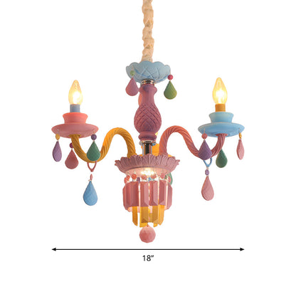 Camille Multi-Color Teardrop Chandelier for Kids’ Room