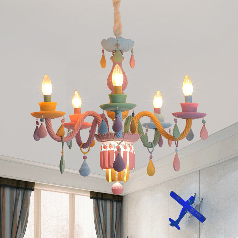 Camille Multi-Color Teardrop Chandelier for Kids’ Room