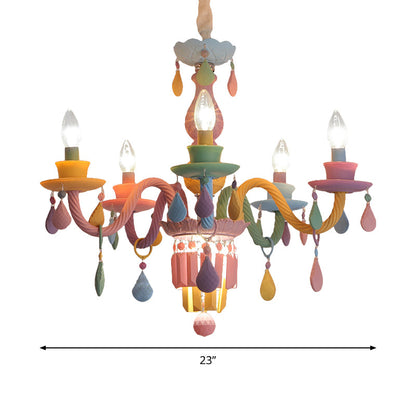 Camille Multi-Color Teardrop Chandelier for Kids’ Room
