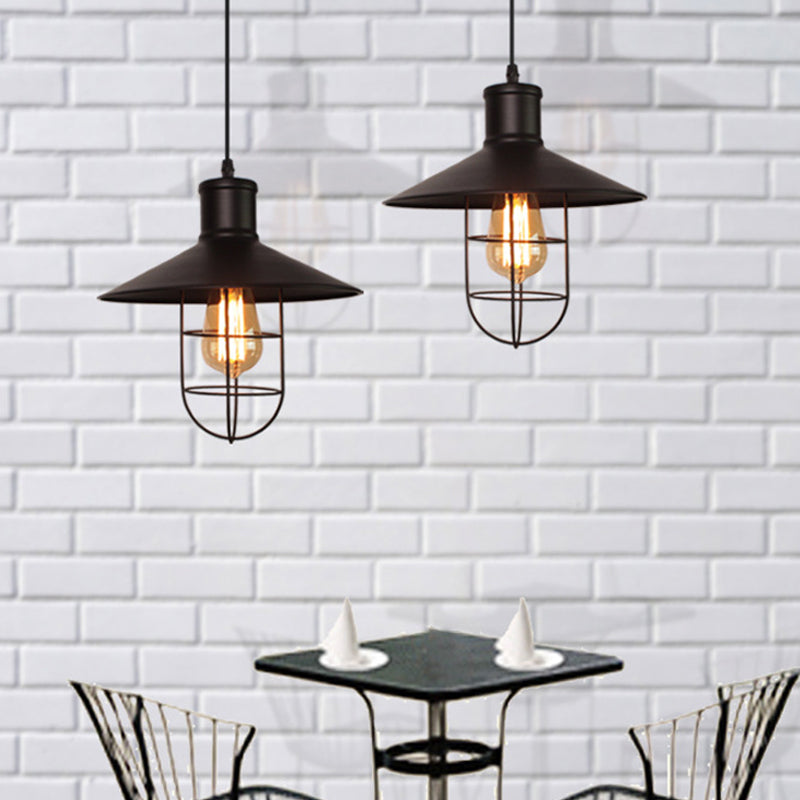 Lucienne Saucer Cage Pendelleuchte Schwarz Industrial Hängelampe